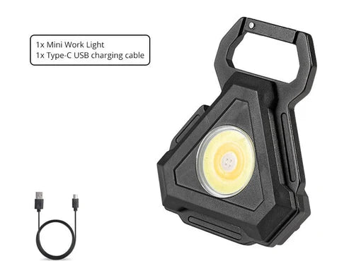 Mini LED Flashlight USB Rechargeable Keychain – 3-in-1 Bottle Opener & Carabiner