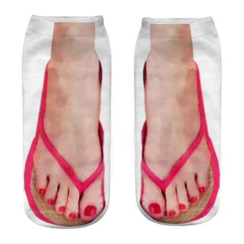 3D Printed Funny Creative Ankle Socks - Novelty Food Print Socks