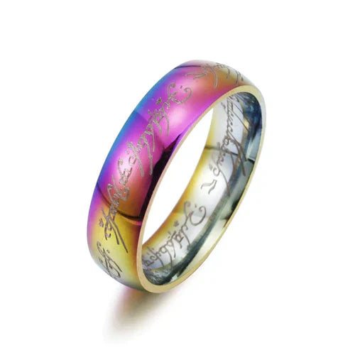 Lord of the Rings Ring - Stainless Steel Letter Band Ring Unisex