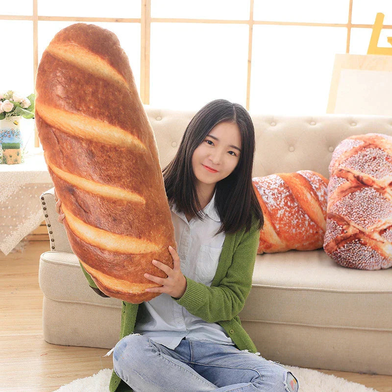 3D Bread Shape Plush Pillow – Realistic Simulation Cushion for Kids & Home Decor