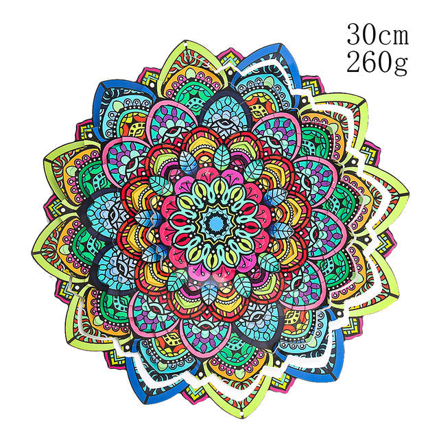 3D Mandala Spiral Wind Spinner – Rotating Hanging Wind Chime Garden Decoration