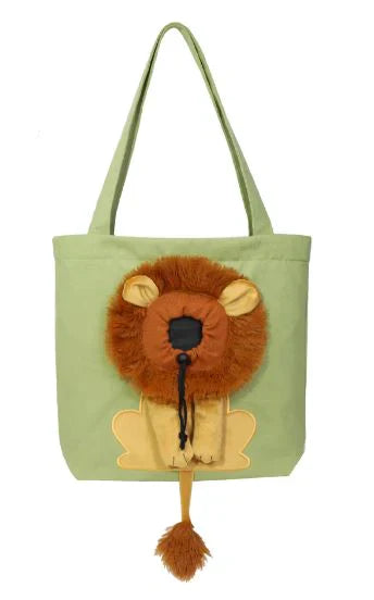 Lion Shape Pet Carrier Bag – Exposed Head Backpack for Cats & Small Dogs