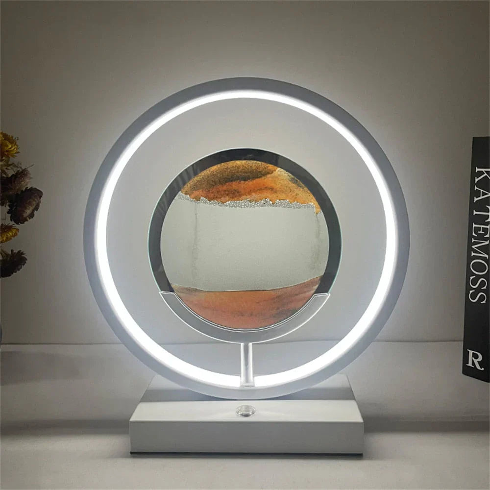 3D LED Flowing Sand Art Table Lamp – Moon Shape Ambient Night Light
