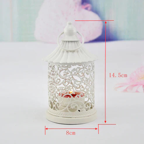 Romantic Moroccan Style Candle Holder – Decorative Iron Lantern for Home & Gifting