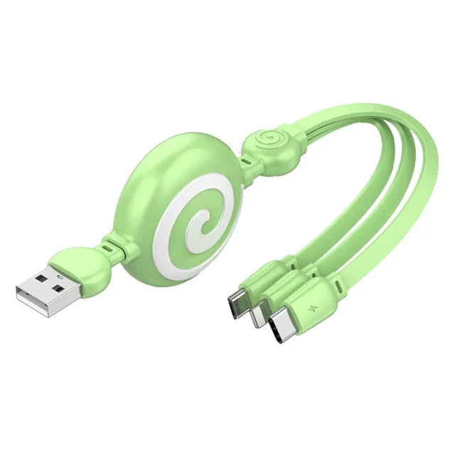 3-in-1 Retractable Universal Phone Charging Cable - Multi-Device Charger