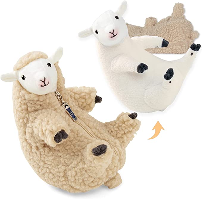 Lovely Sheep Alpaca Plush Toy – 16cm Removable Wool Coat Stuffed Animal Doll