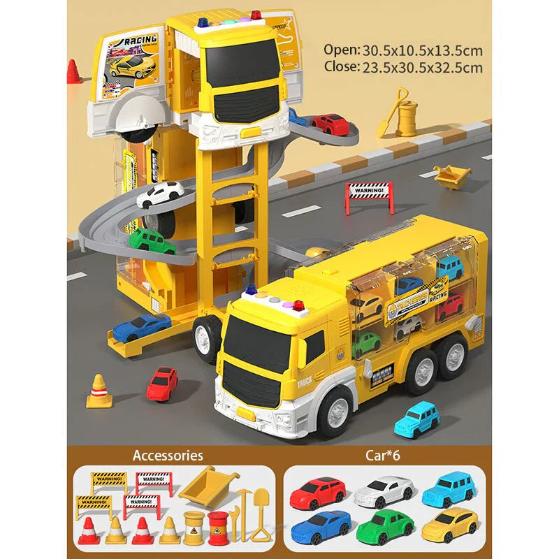 Transforming Truck Building Car Race Toy – Kids DIY Construction Vehicle Playset