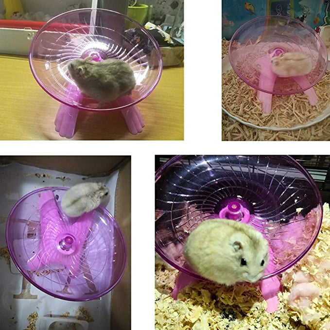Hamster Flying Saucer Exercise Wheel – Silent Running Pet Activity Wheel