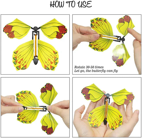 Magic Flying Butterfly Toy – Pack of 10 (Random Colors)