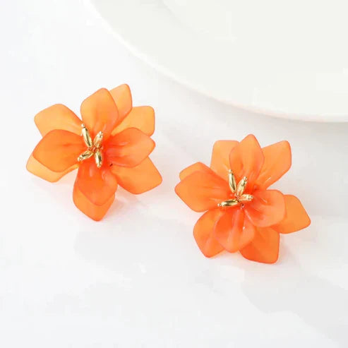 Acrylic Flower Earrings For Earthy Vibes - Boho Statement Jewelry