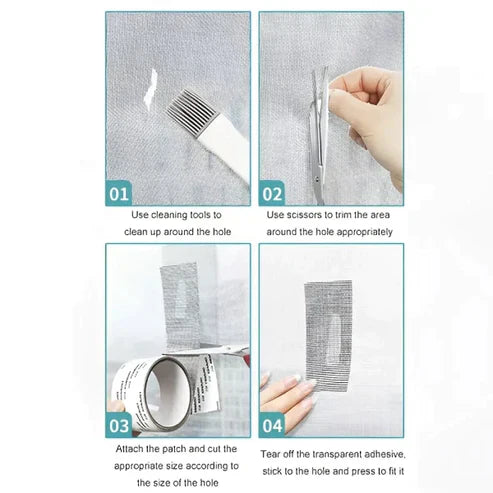Screen Repair Tape - Self-Adhesive Window & Door Mesh Screen Patch Tape