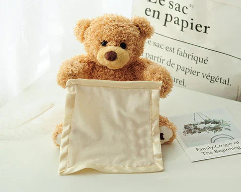 Interactive Peek-a-Boo Bear Kids Toy - Stuffed Plush Teddy Bear with Interactive Features for Toddlers