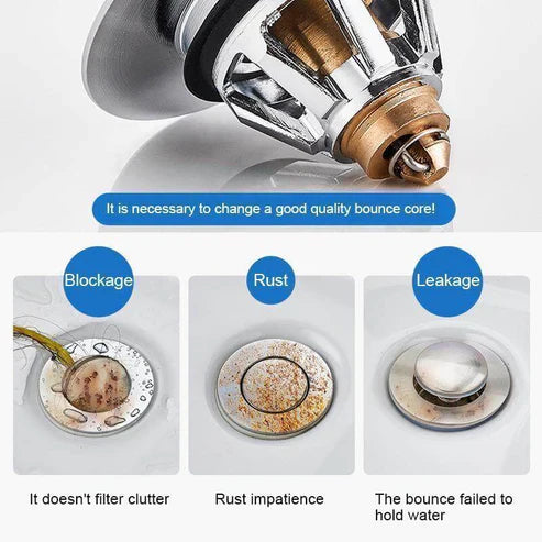 Universal Pop-Up Sink Drain Filter Plug - Hair Catcher & Drain Stopper