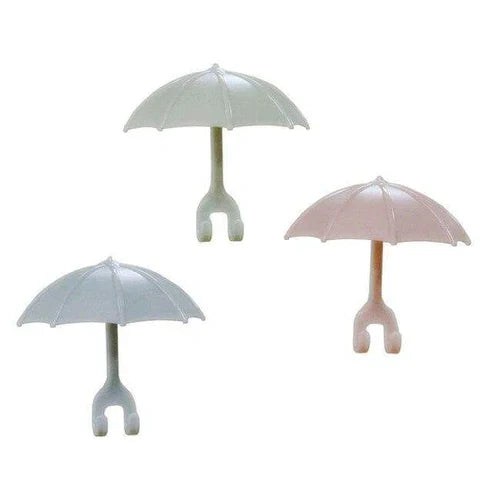 3pcs Set Cute Umbrella Toothbrush Hook - Wall-Mounted Holder