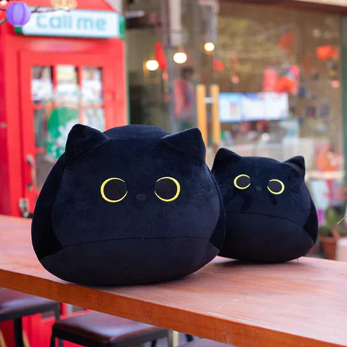 Black Cat Plush Pillow – Super Soft Stuffed Animal Cuddle Toy & Cushion