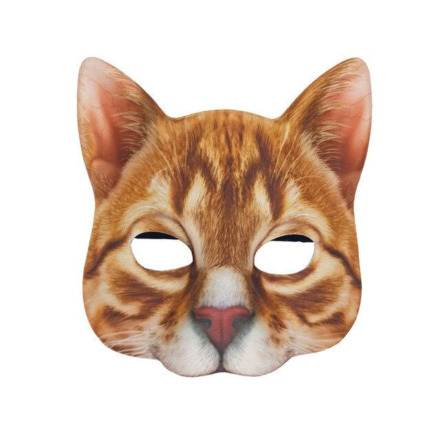 Lifelike Cat Half-Face Cosplay Mask – 9 Styles | Halloween, Masquerade & Party Costume Prop