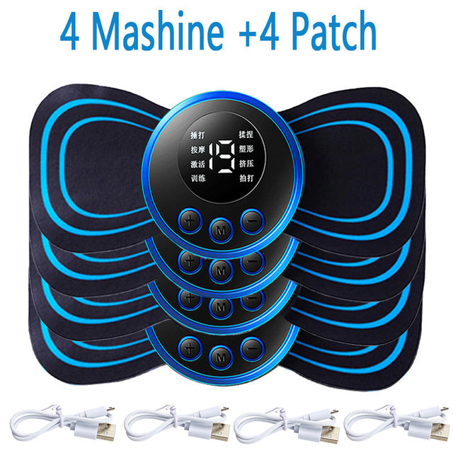 EMS Neck & Back Massager with LCD Display – 8-Mode Pulse Muscle Stimulator for Pain Relief