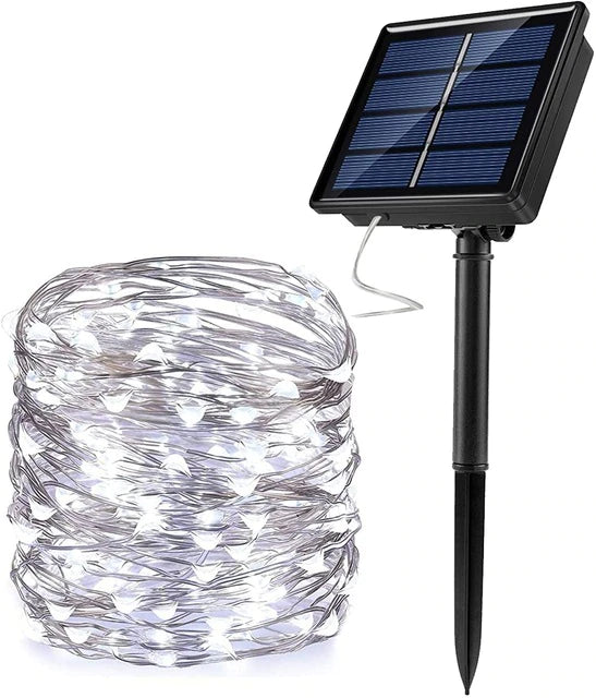 Solar LED String Lights – 100/200 LEDs, 10M Outdoor Fairy Lights