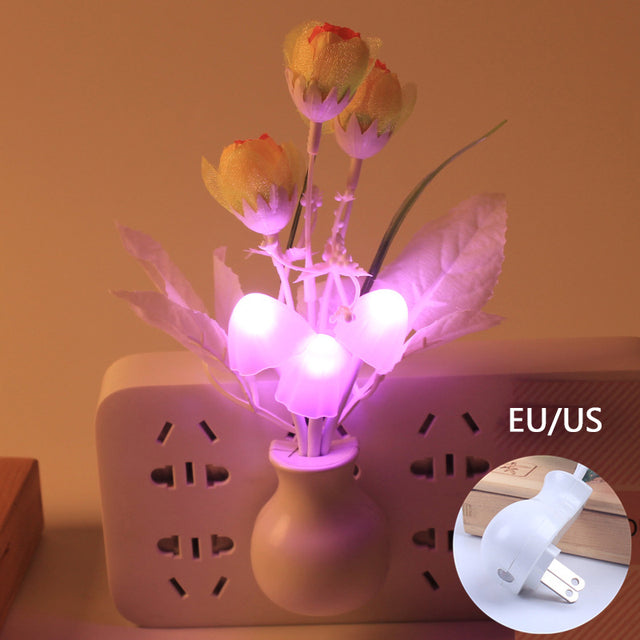 LED Flower Mushroom Night Light – Cute Glowing Bedside Lamp for Bedroom & Kids Room