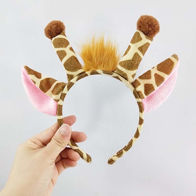 Lovely Giraffe Headband – Cute Plush Animal Horn Hair Hoop for Kids & Cosplay
