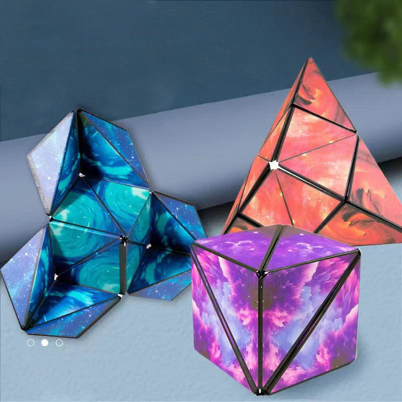 Geometric Magnetic Magic Cube – 3D Shape-Shifting Fidget Puzzle Toy | 70+ Shapes | Anti-Stress