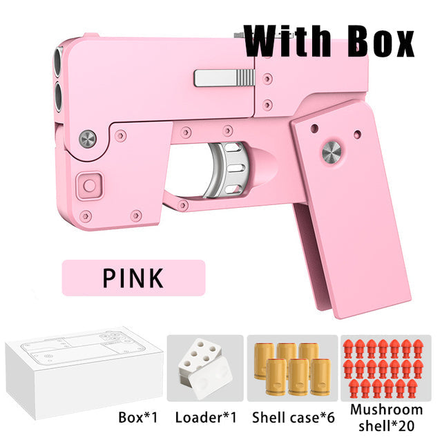 2-Burst Folding Rubber Toy Gun – Kids Gift & Party Accessory