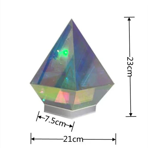 RGB 3D Acrylic Night Lamp – Cube, Pyramid & Diamond LED Table Light