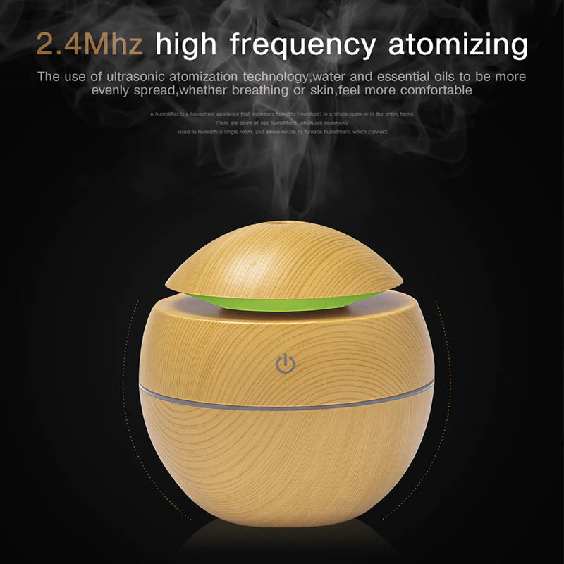 Mushroom Humidifier & Essential Oil Diffuser 130ml – USB Ultrasonic Aroma Diffuser | Home & Office Air Purifier