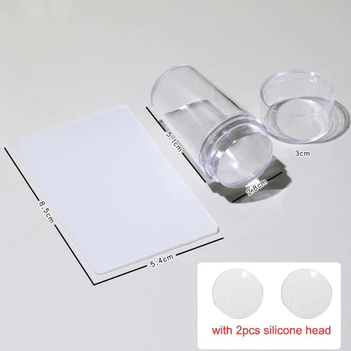 Transparent Nail Stamper - Clear Jelly Silicone Nail Art Stamping Tool Set