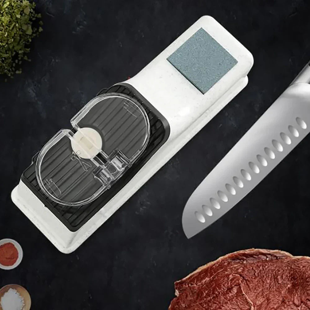 USB Electric Knife Sharpener – Adjustable Angle Professional Kitchen Knife Sharpening Tool