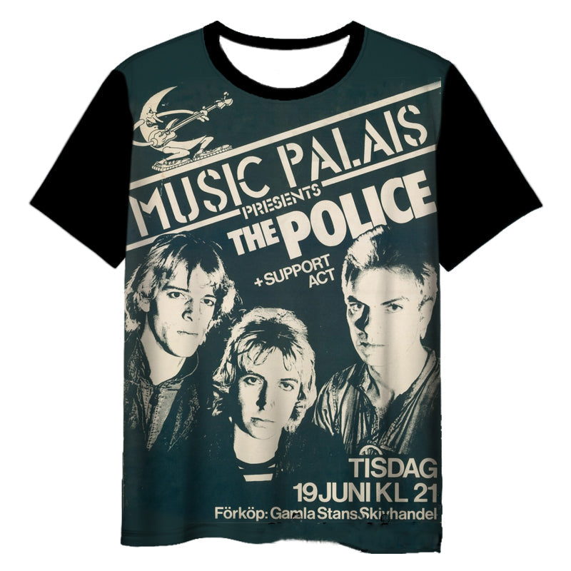 The Police Rock Band 3D Printed T-Shirt – Short Sleeve Hip Hop Harajuku Tee