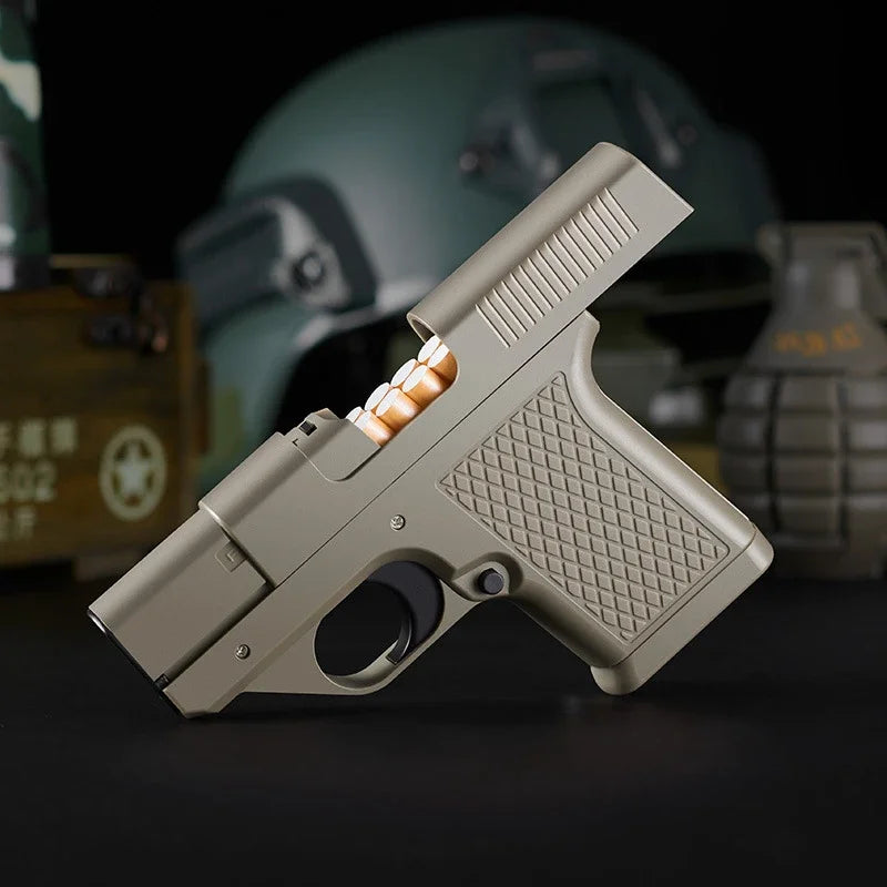 Gas Windproof Lighter Gun with Cigarette Case – 10-Cigarette Capacity Holder