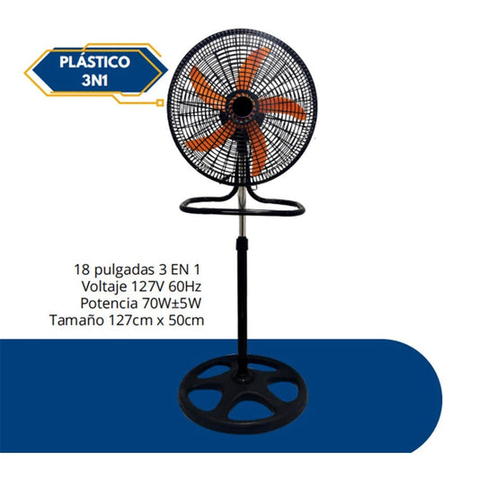 18 Inch 3-in-1 Landing Fan – Wide Angle Air Supply, Noise Reduction & Silent Operation