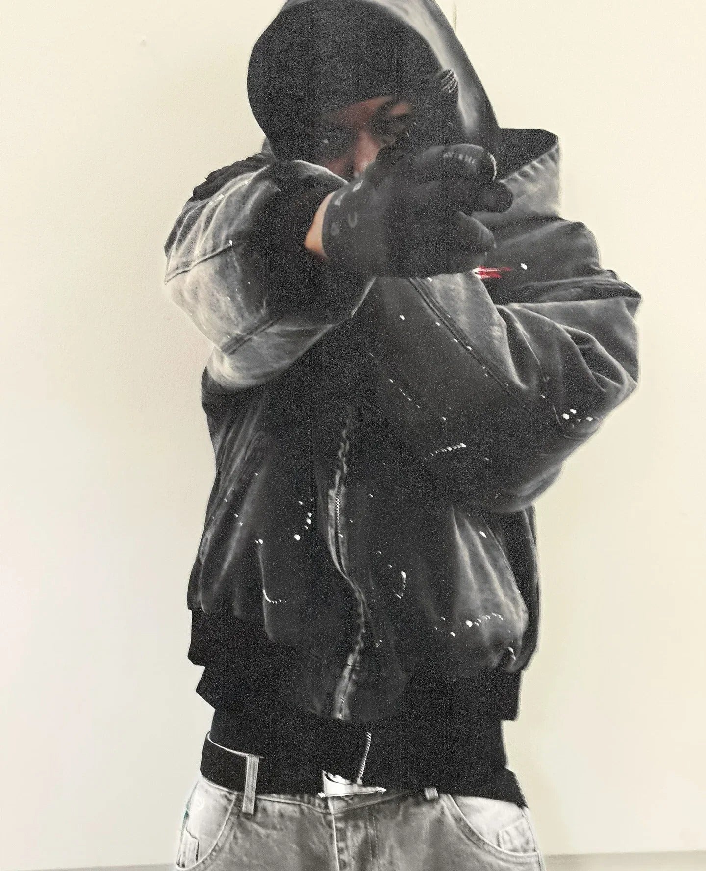 Retro Embroidered Washed Zip-Up Hoodie – Gothic Hip Hop Streetwear Jacket for Men