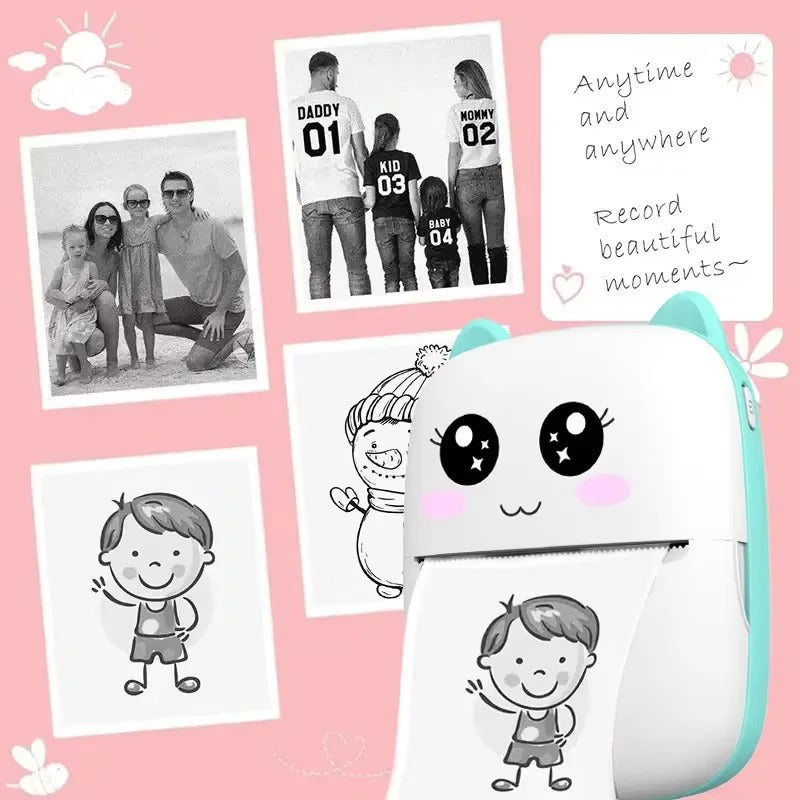 Mini Portable Wireless Bluetooth Thermal Printer – iOS & Android Compatible with Paper Rolls