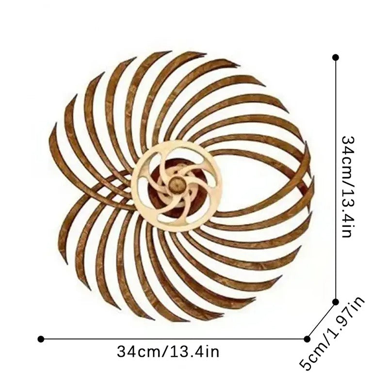 ✅ Handmade Wooden Kinetic Wall Art – Moving Retro Windmill Sculpture