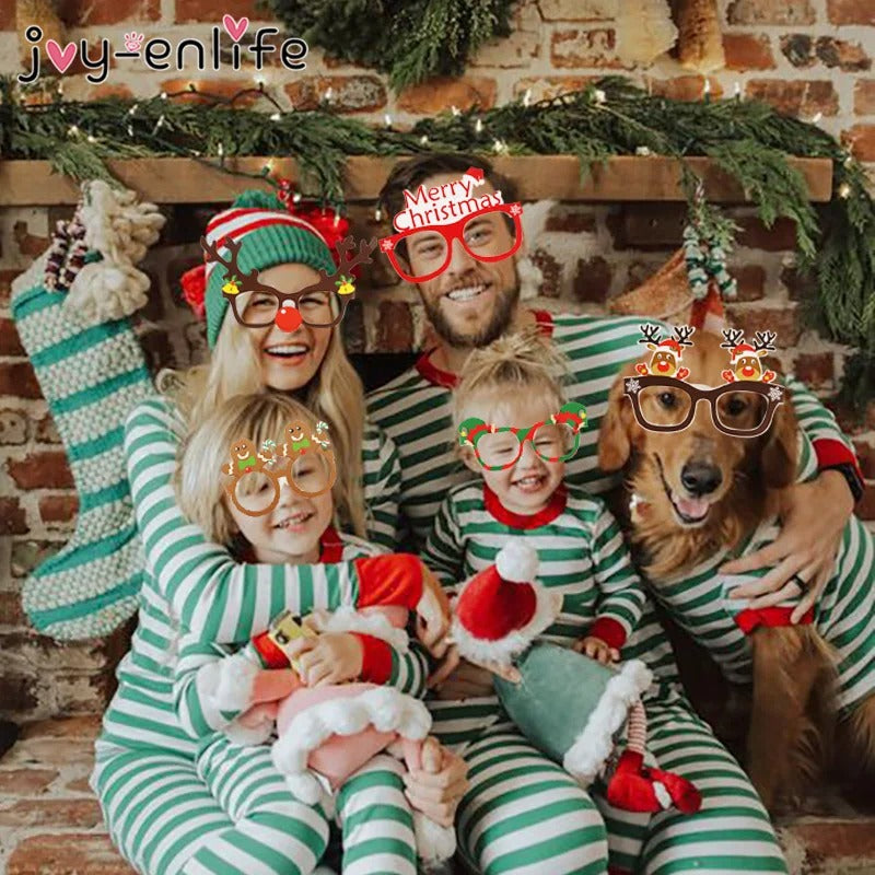 Christmas Novelty Glasses – 9 Piece Festive Party Glasses Set for Xmas Celebrations & Photo Props