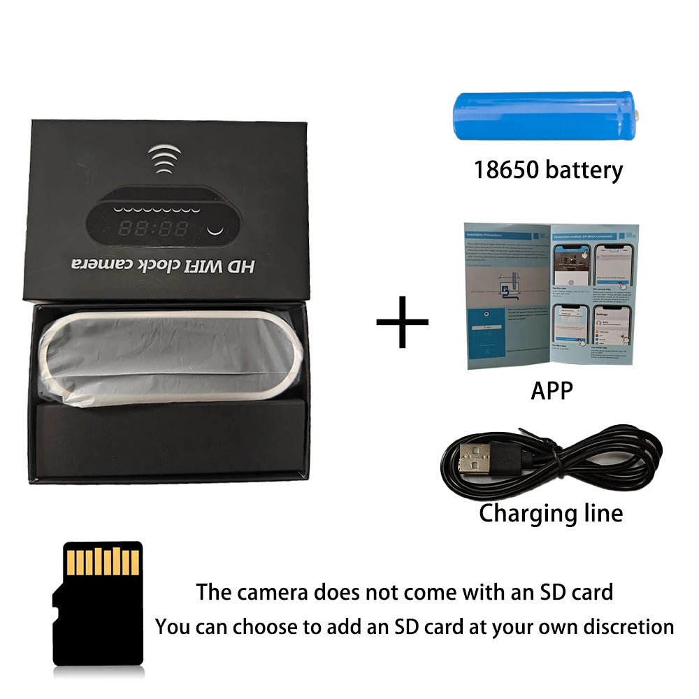 HD 1080P WiFi Clock Camera | Night Vision, Motion Detection & Remote Viewing