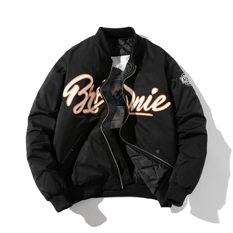 Embroidered Baseball Bomber Jacket - Korean Trendy Pilot Outerwear