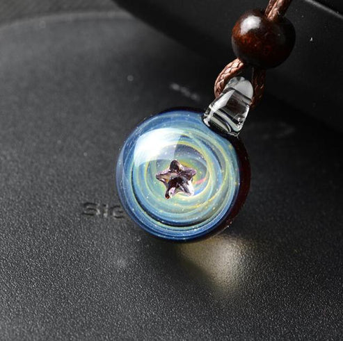 Universe Bead Planets Pendant Necklace – Solar System Galaxy Jewellery Gift