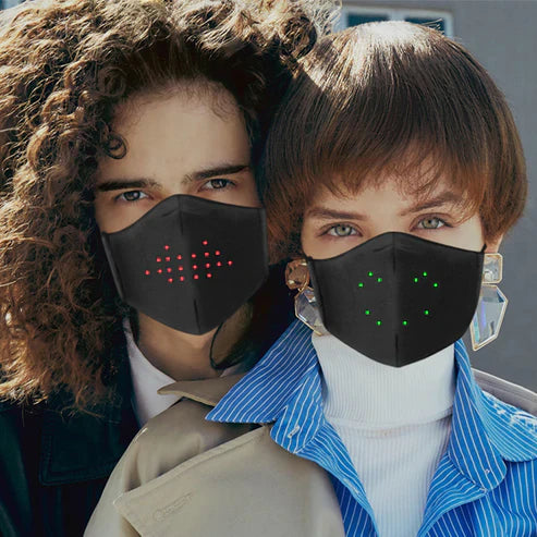 Voice Activated LED Face Mask - Sound Reactive Light Up Party Mask