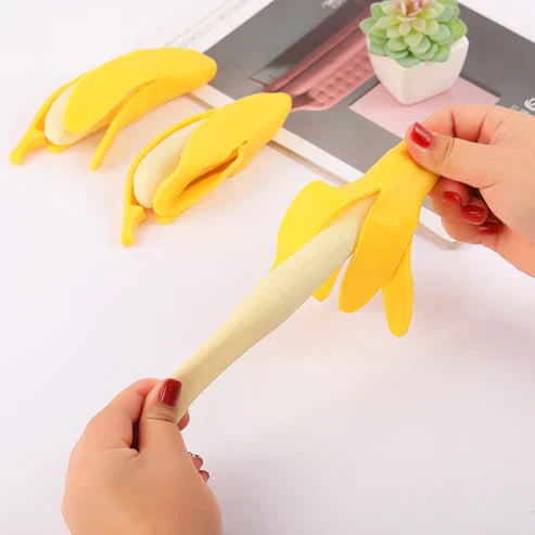 Elastic Peeled Banana Prank Toy – Squishy Stretchy Stress Reliever & Fidget Fun