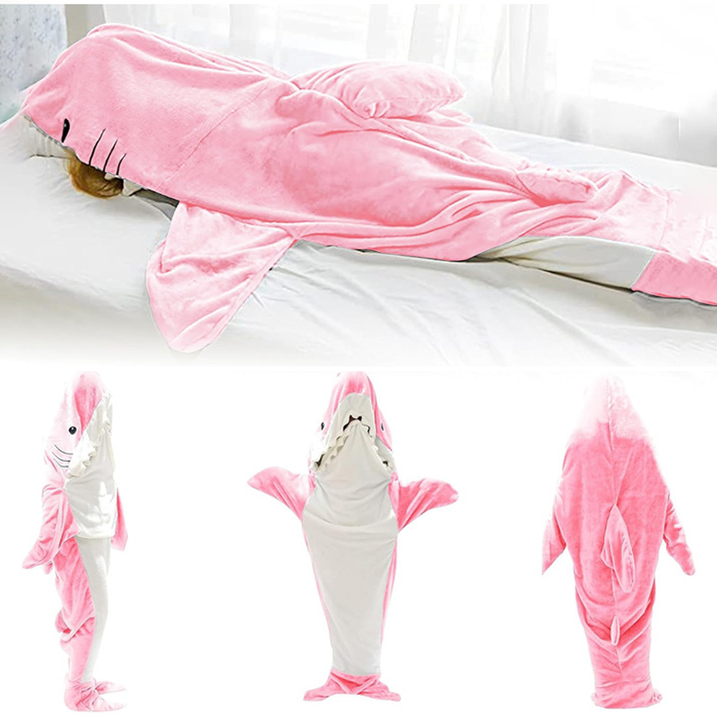 Shark Sleeping Bag - Wearable Shark Blanket Pajamas for Kids & Adults