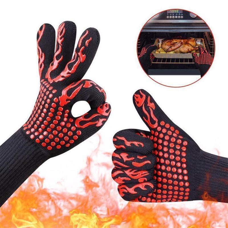1472°F Heat Resistant BBQ Gloves – Fireproof Aramid Oven Mitts for Grilling, Cooking & Baking