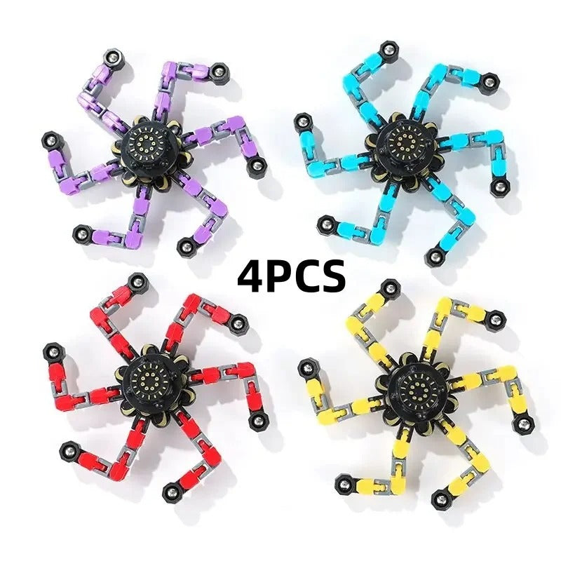 Deformable Fidget Finger Spinners – Stress Relief Sensory Spin Toy (1pc / 4pcs / 12pcs / 16pcs)