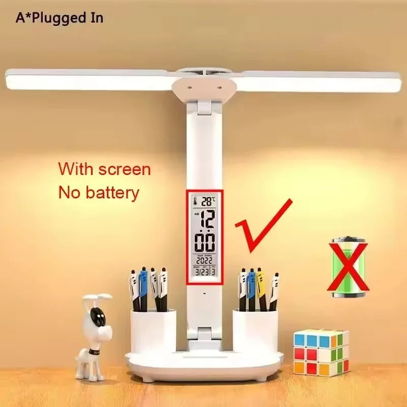 Smart LED Foldable Desk Lamp with Digital Clock & Temperature Display