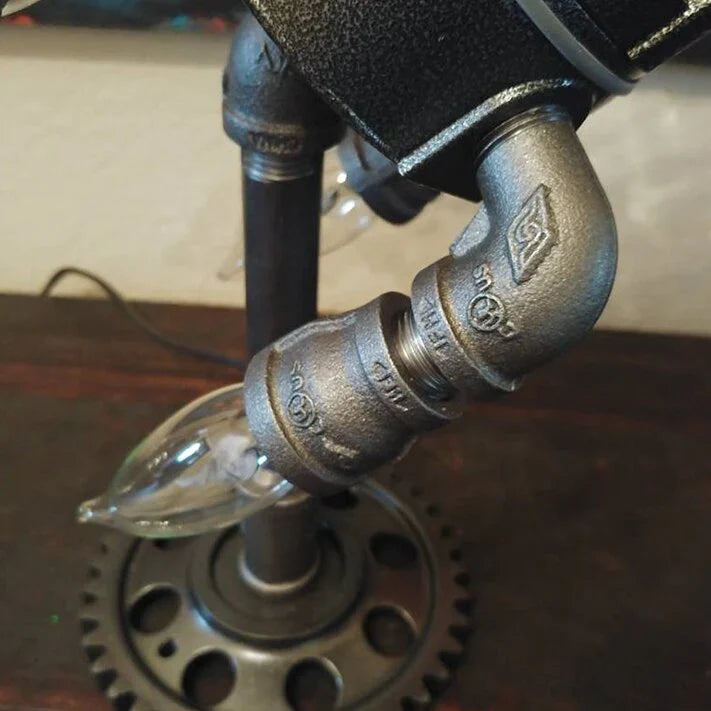 Steampunk Rocket Lamp – Vintage Industrial LED Table Light for Home, Office & Desk Decor