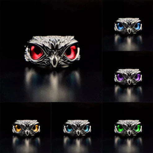 Owl Eye Adjustable Ring – Vintage Retro Alloy Open Ring for Men & Women | 6 Colours