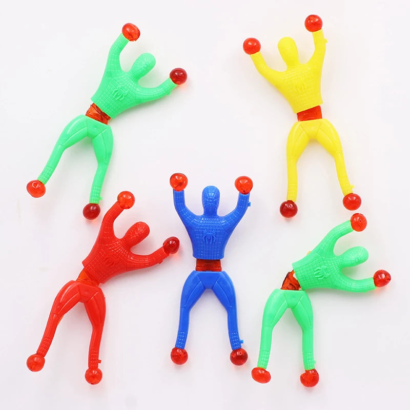 Sticky Wall Climber Toys – Set of 10 | Throw & Watch Them Crawl Down | Kids Party & Stocking Filler