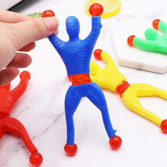 Sticky Wall Climber Toys – Set of 10 | Throw & Watch Them Crawl Down | Kids Party & Stocking Filler